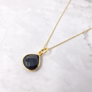 Collar de Ónix Negro Natural con Forma de Corazón, Chapado en Oro, Plata de Ley 925, Hecho a Mano, Colgante de Piedra de Nacimiento - Product Image 2