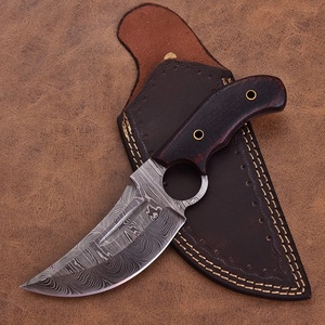 Handmade Finger Ring Damascus Steel Wood Handle Utility Knife OEM ODM EDC Hunting Outdoor Survival Camping Custom Logo/Private - Product Image 3
