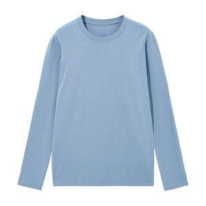 เสื้อยืดแขนยาวผู้ชาย คอทรงกลม สีพื้น ผ้าโพลีเอสเตอร์หวีอย่างดี น้ำหนัก 180 กรัม สำหรับฤดูใบไม้ร่วง  รับปักโลโก้ตามแบบ OEM และพิมพ์ลายตามสั่ง - Product Image 3