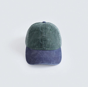 Unisex Green Denim Baseball Cap <b>Purple</b> Brim 6-Panel Fitted Breathable Waterproof 3D Embroidery Metal Buckle Casual Adult Spring - Product Image 2