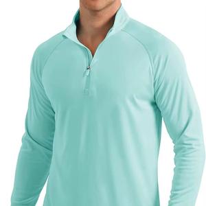 Sweat-shirt à demi-zip pour homme avec col montant, doublure en polaire brodée, 100% coton, hiver, extérieur - Product Image 1