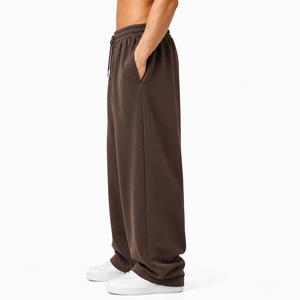 2025 Custom Men’s Lightweight Silky Straight Leg Pants Casual Sports Trousers High Street Streetwear Mid Loose <b>Fit</b> Relaxed <b>Fit</b> - Product Image 3