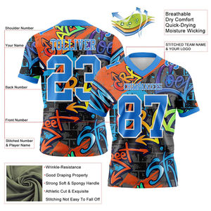 Camiseta de Fútbol Personalizada, Transpirable, de Secado Rápido, 280g, Poliéster, Impresión por Transferencia de Calor, Nombre del Equipo, Número, Logotipo, Ropa Deportiva de la Selección Estadounidense - Product Image 5