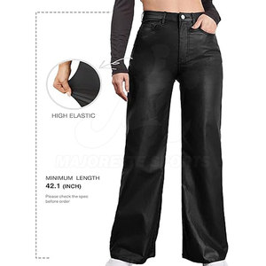 Made In Best Material Women Leather Pants Durable And Comfortable Soft Genuine Leather Stylish Design For Casual Wear - Product Image 4
