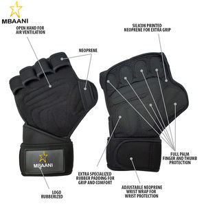 Guantes de Levantamiento de Pesas con Muñequeras, Protección Adhesiva para la Palma con Agarre Extra, Guantes de Gimnasio para Ejercicios de Dominadas y Cross Training - Product Image 4