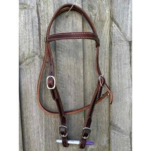 Cabezada de cuero de vaca de calidad de exportación, conjunto de cabezada y pechopetral estilo western para caballo - Product Image 3