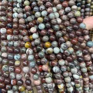 Cuentas de piedra de jaspe de fantasía, cuentas redondas de piedras preciosas naturales en hebra para la fabricación de joyas y manualidades DIY - Product Image 5