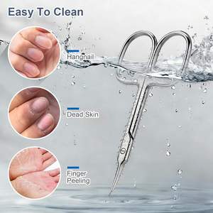 Tijeras Profesionales para Cutículas Extra Finas, Curvas, de Acero con Alto Contenido de Carbono, Hojas de Grado Quirúrgico, para Diestros, Manicura, Adultos - Product Image 4