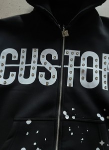 Hoodie personnalisé en molleton teint, coupe oversize pour les marques de streetwear américaines, broderie ton sur ton, faible MOQ - Product Image 6