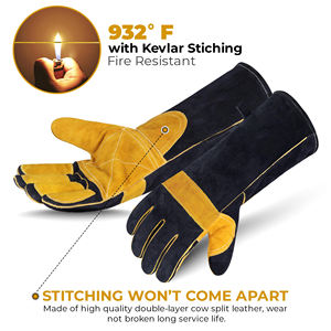 Guantes de Soldadura Resistentes al Aceite e Impermeables, Palma de Cuero Sintético, para Fusión de Tuberías, Fontanería Subacuática, Mantenimiento Industrial - Product Image 3