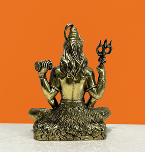 Nirmala Handicrafts - Ídolo Tradicional de Latón Hecho a Mano del Dios Shiva |   Estatua de Meditación de Mahadev Fundida en Cera para Decoración de Mesa en el Hogar - Product Image 2