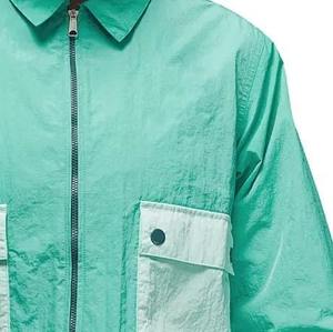 Custom Women's Cropped Color Block Windbreaker <b>Jacket</b> OEM Lightweight Nylon Zip Up Drawstring Hem <b>Jacket</b> With Pockets - Product Image 5