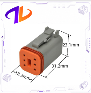 Conector Automotriz Impermeable de Nylon con Contactos de Cobre Macho/Hembra de 6 Pines Compatible con DT06-6S, Carcasa Gris para Arnés de Cables - Product Image 1