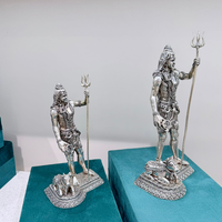 Statue de Shiva FINE SHIVA IDOL, grande et petite, en laiton antique, artisanale, indienne, faite à la main
