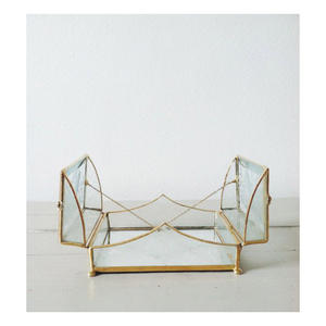 Caja de Joyería Moderna Hecha a Mano con Marco de Latón y Cristal, Tamaño y Color Personalizables, Estuche de Almacenamiento Elegante y de Lujo - Product Image 3