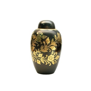 โกศเผาศพรูปโดมโลหะโกศทำจากโลหะโกศใส่ศพโกศของขวัญสำหรับพิธีเผาศพดีไซน์ดอกไม้ - Product Image 1