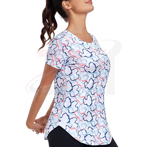 Camiseta de Manga Corta con Cuello Redondo y Estampado Geométrico para Mujer, Ajuste Holgado, Tejido Transpirable, Ropa Casual para Todas las Temporadas - Product Image 4