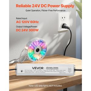 300W 24V DC ไดรเวอร์ LED พาวเวอร์ซัพพลายหม้อแปลงแรงดันไฟฟ้าต่ำ IP67กันน้ำ - Product Image 2