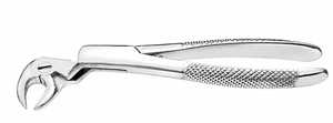 Forceps d'extraction dentaire pour molaires inférieures, revêtement chromé, poignées texturées, bec courbé, instrument chirurgical en acier inoxydable - Product Image 2