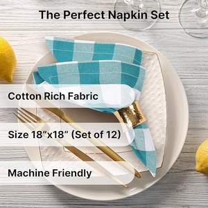 Servilleta de Algodón a Cuadros para Cena Navideña 2026, para Bodas, Restaurantes y Hoteles - Product Image 4