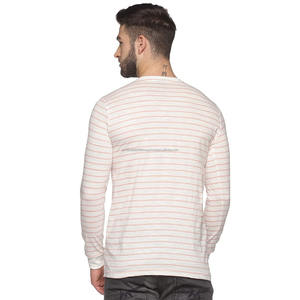 Wholesale Customizable Slim Fit Striped Men T Shirt 100 Cotton Soft and Comfort O <b>Neck</b> Full Sleeve <b>Tshirt</b> - Product Image 3