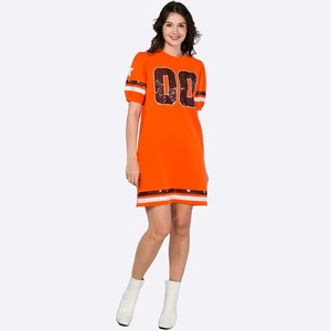 Custom Logo Embroidered 100% Cotton Breathable Quick Dry Anti-Wrinkle Women's Summer Casual Loose Short Sleeve Dress for - Product Image 2