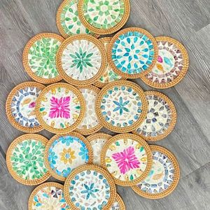 Bandeja de Almacenamiento de Ratán con Nácar, la Más Vendida, para Guardar Cosméticos y Decorar el Hogar, Artesanía Premium - Product Image 5