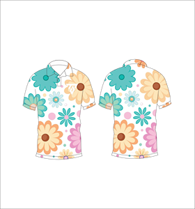 Men’s <b>White</b> Pastel Floral Print <b>Polo</b> Shirt Short Sleeve Casual Summer Golf Shirt - Product Image 3