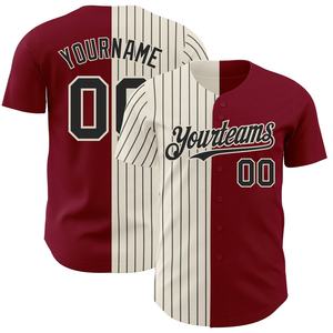 Uniforme de sóftbol con logotipo bordado para hombre, camiseta de béisbol personalizada con estampado digital en blanco y rayas - Product Image 5