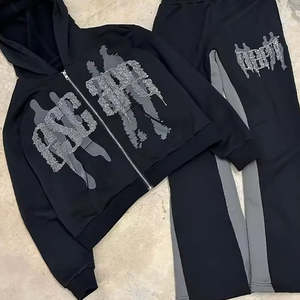 Conjunto Deportivo para Hombre con Apliques Bordados, Sudadera con Capucha y Pantalones, Chándal para Correr, Conjuntos Deportivos de Alta Calidad - Product Image 6