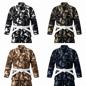 Camouflage Digital Print Judo Gi <b>Set</b> 100% Cotton Martial Arts Uniform Breathable Durable Unisex Adult Training Wear 100g OEM - Product Image 4