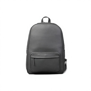 Modern Unisex Genuine Leather Tactical Sports <b>Backpack</b> Solid Navy Blue Zipper Closure Front Pocket Adjustable <b>Strap</b> Polyester - Product Image 6