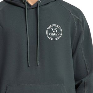 Survêtement à capuche pour homme, coupe classique, vert, en tissu interlock, avec empiècements coupés et cousus, patch frontal caoutchouté, cordon de serrage DTM, vêtements de sport OEM - Product Image 6