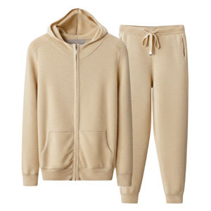 Conjunto de Sudadera con Capucha y Pantalones de Chándal de Algodón French Terry para Hombre, de Corte Holgado Personalizado, Doble Capa, Gris, con Efecto Acampanado y Apilado, Estilo Baggy Oversized - Product Image 4