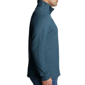 <b>Men</b> Stand Collar Quarter <b>Zip</b> Fleece Pullover Long Sleeve Sweatshirt Casual Solid Color Regular Fit Autumn Wear - Product Image 2