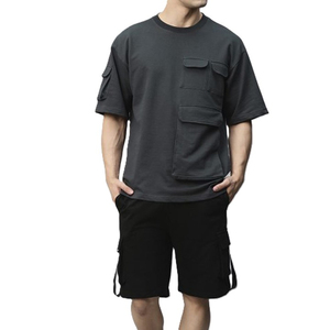Trending Custom Logo Men Short <b>Set</b> 2 Piece <b>Jogger</b> <b>Set</b> Breathable Cotton Men's Summer Tracksuit <b>Matching</b> <b>Set</b> Causal Design - Product Image 2