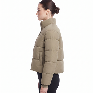 2026 New Arrival Winter Coat for Women Casual Loose Warm <b>Crop</b> Puffer with Waterproof Feature Trending Solid Color - Product Image 3