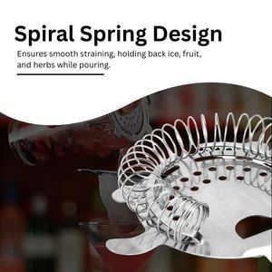 Meilleure vente : Passoire à cocktail en acier inoxydable à 4 griffes, avec ressort métallique, pour outils de barman et mixologiste, couleur argent - Product Image 3