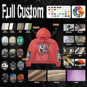 Boxy Fit Hoodie Mens 450gsm <b>Hoodies</b> Sun-bleached Mud Wash Distressed Streetwear Custom Made Pullover <b>Red</b> Heavyweight Vibe - Product Image 6