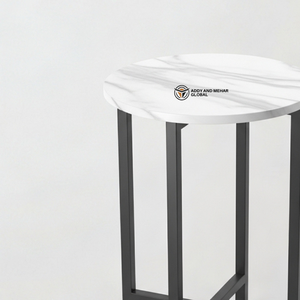 Wholesale Custom Round Marble Top <b>Stool</b> High-End Gold Plated Metal Frame Side Table – Durable Decorative Furniture - Product Image 3