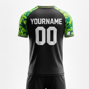 Conjunto de Camiseta de Fútbol Sublimada Personalizada, Camuflaje Verde para Hombre, Cuello en V, Manga Corta, 100% Poliéster, Secado Rápido, Uniformes, Talla Adulto - Product Image 5
