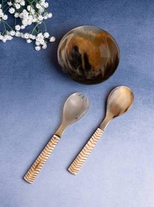 Bol en buffle américain ILAHI, fabriqué à la main, poli, écologique, jetable, compatible lave-vaisselle, léger, résistant aux rayures, 0,4 kg - Product Image 4