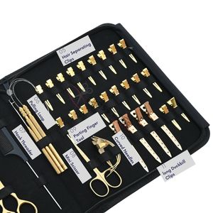 Kit d'outils pour extensions capillaires : Pince à sertir à trois trous, Ciseaux de barbier à lame affûtée, Crochet de tirage, Pinces de sectionnement, Anneau de séparation des cheveux - Product Image 4