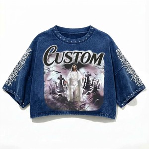 เสื้อยืดคอกลมแขนสั้นผ้าฝ้ายสำหรับผู้ชายพิมพ์ลายการ์ตูนกริมเรปเปอร์ถือพิซซ่าลำลองสตรีทแวร์ทรงปกติ - Product Image 5