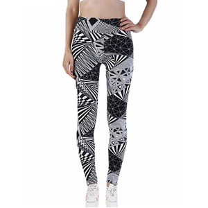 Womens Seamless <b>Leggings</b> Wholesale Custom Logo High Waist <b>Pocket</b> Abstract Print Activewear OEM Bulk Apparel Manufacturer - Product Image 1