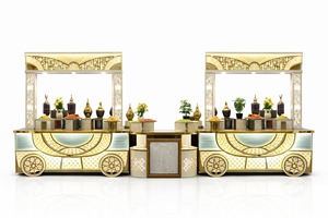 King International Modern Classic Luxury Illuminated Stainless Steel Buffet Counter <b>Decorative</b> <b>Arch</b> Frame for Hotel Restaurant - Product Image 3