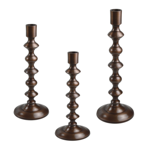 ชุดเชิงเทียนดีไซน์แฮนด์เมด 3 ชิ้น พร้อมดีไซน์ลายตอก สำหรับตกแต่งโต๊ะอาหารค่ำและบ้านพักตากอากาศ - Product Image 4