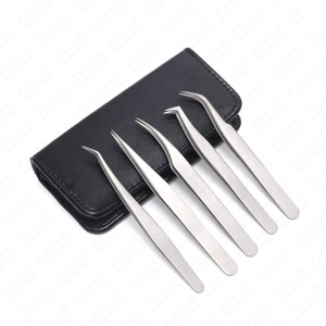 Custom Private Label Stainless Steel Eyelash Tweezers Set Diamond Grip Precision Volume Lash Isolation <b>Tool</b> - Product Image 6