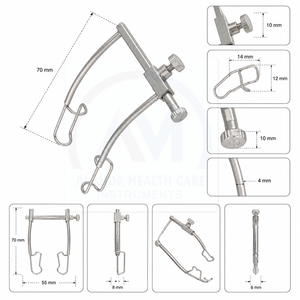 Écarteur chirurgical avec pince réglable pour opération chirurgicale, instrument manuel de classe I certifié CE - Product Image 5