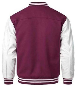 เสื้อแจ็คเก็ตผู้ชายแบบมีปักลาย OEM ผ้าฟลีซ แขนผ้าฝ้าย คอตั้ง สไตล์วินเทจ บีส์บอล เลตเตอร์แมน กันน้ำ แฟชั่นแนวสตรีท - Product Image 2